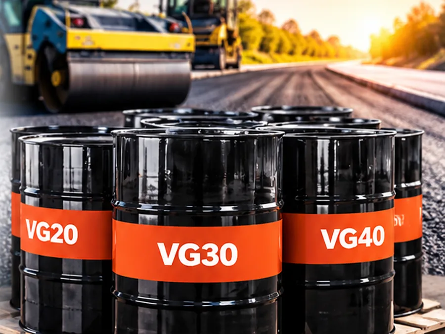 Bitumen Products Bitumen Products – ZEDEXMART – bitumen VG20, VG30 and VG40 drums with road roller paving a highway