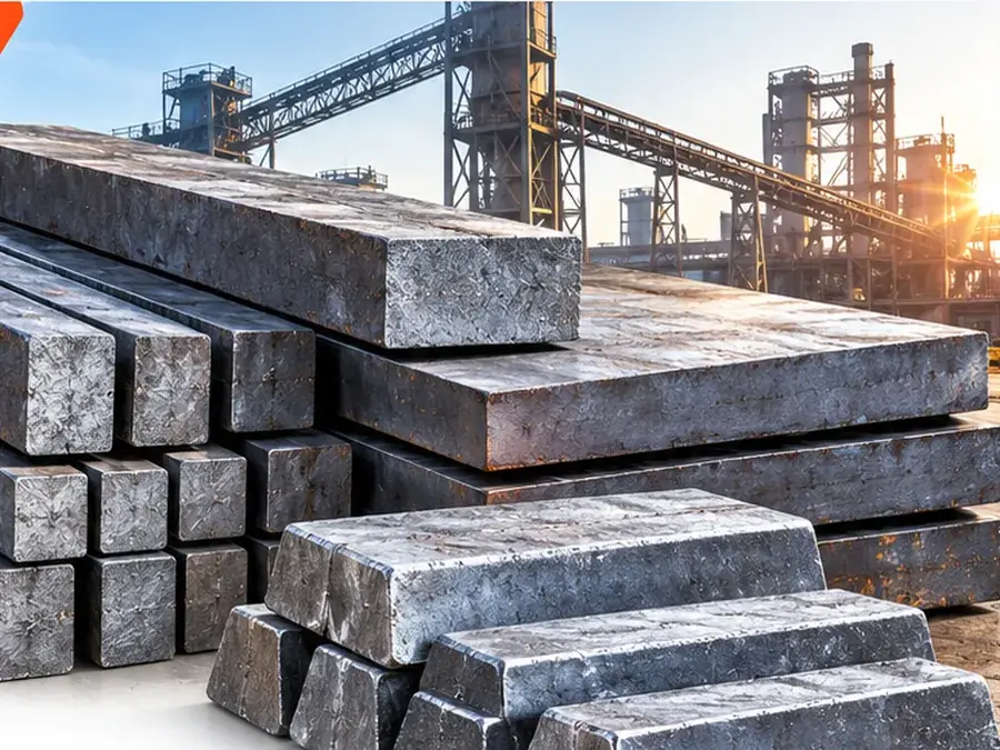 Semi Finished Steel Semi Finished Steel – ZEDEXMART – steel billets, slabs and ingots stacked at a steel plant